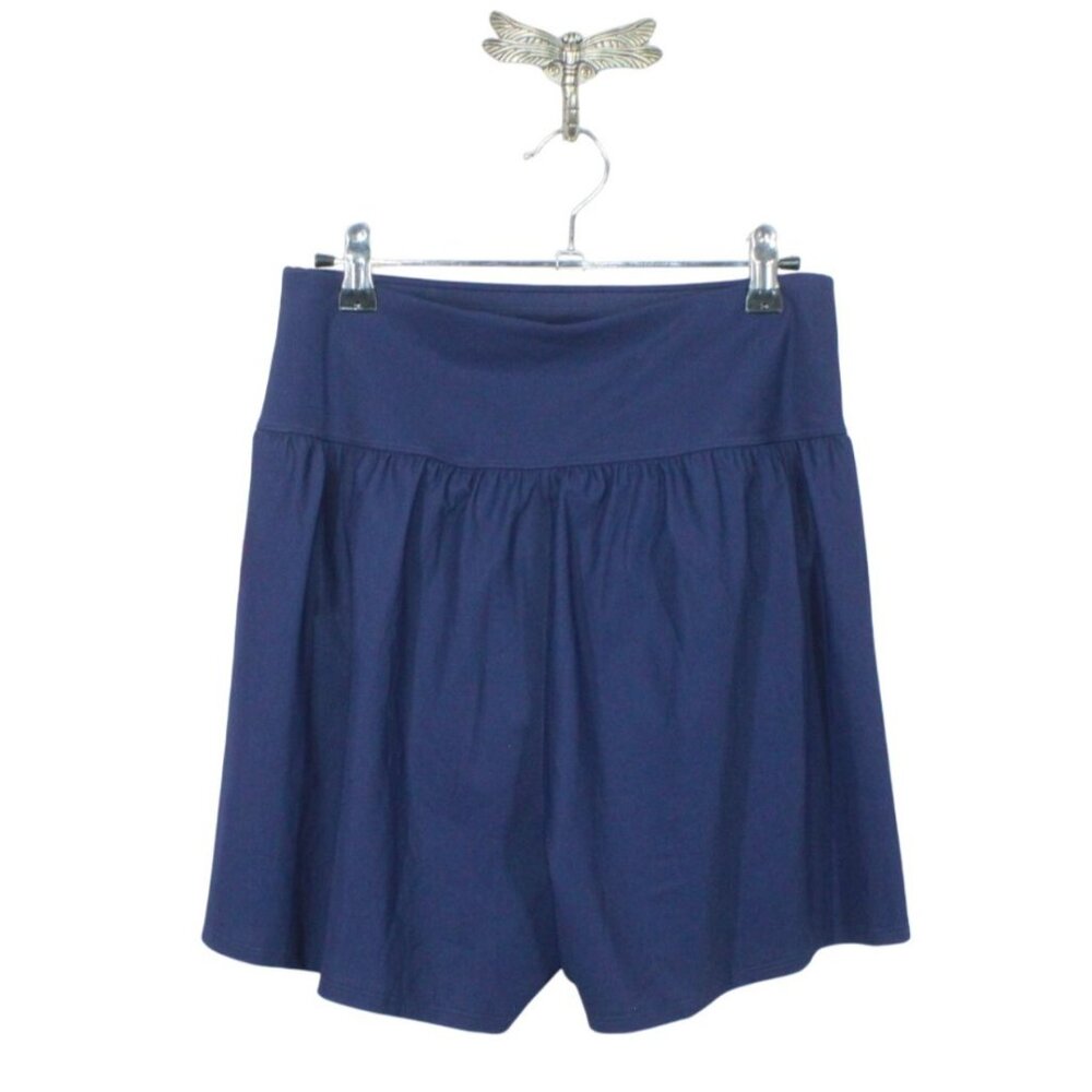 LL Bean Shaping Swimwear Soft Drape Swim Shorts Darkest Navy Size 8